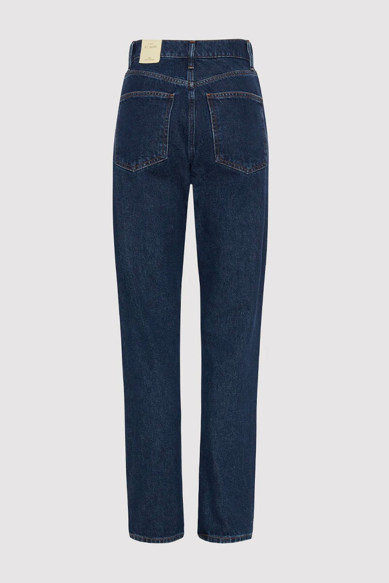 HIGH WAIST CROP STRAIGHT-INDIGO Denim ST AGNI 