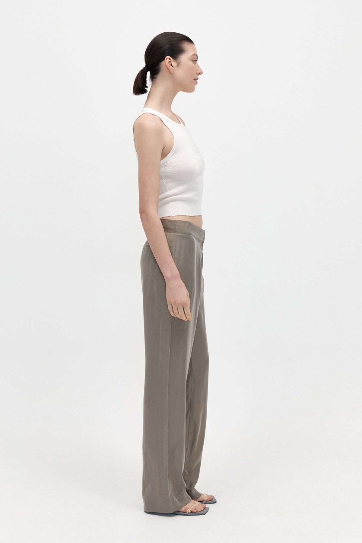 STRAIGHT LEG TROUSERS-CASTOR GREY Pants ST AGNI 