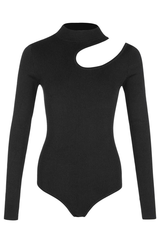 RIB KNITTED BODYSUIT Knitwear Auteur XXS Black 