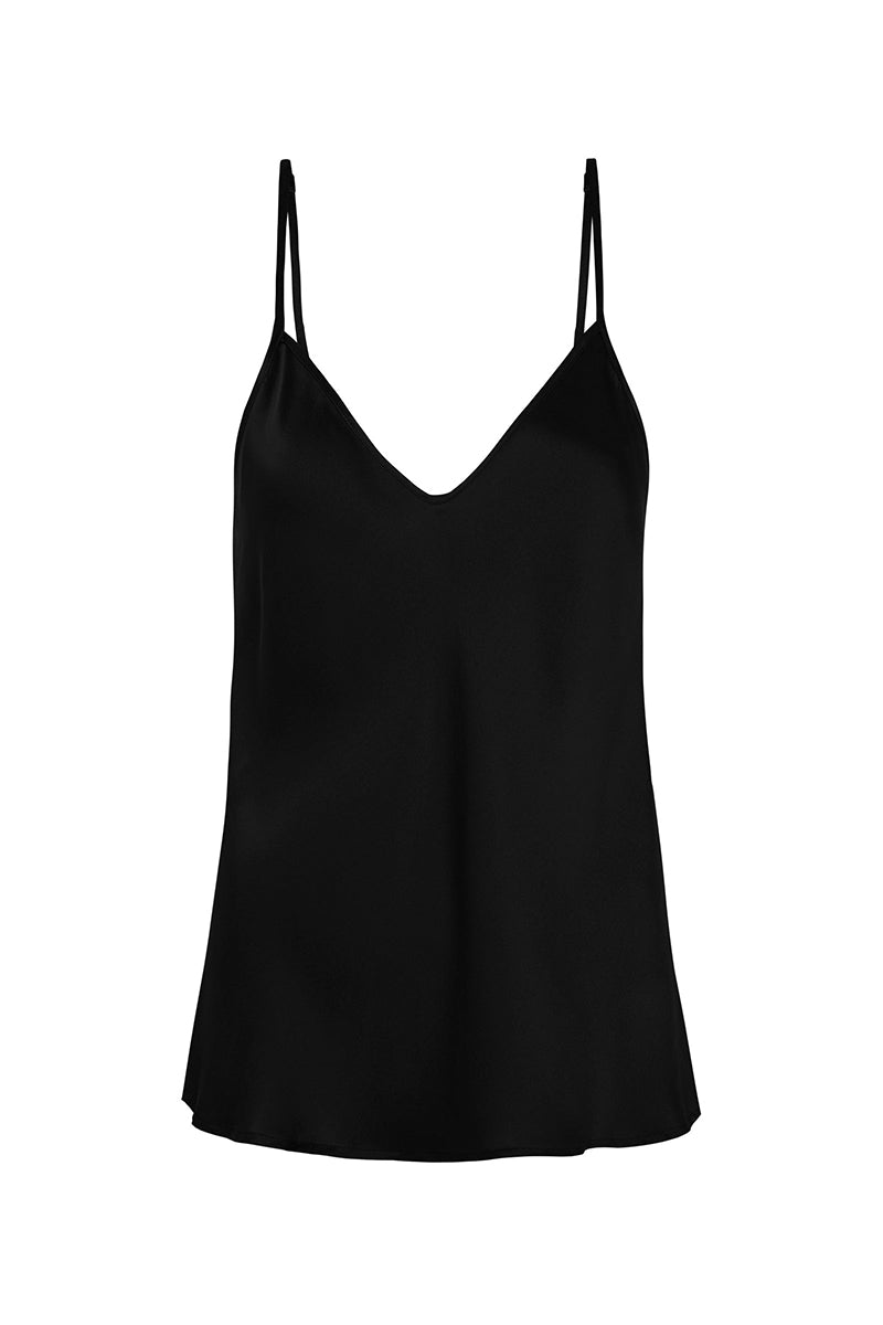 BIAS CUT CAMI - BLACK Tops Silk Laundry XS Black 