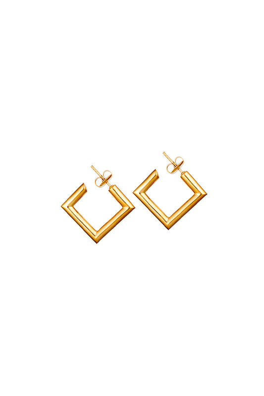 MINI SQUARE TUBE HOOPS-GOLD Jewellery Holly Ryan UNI Gold 