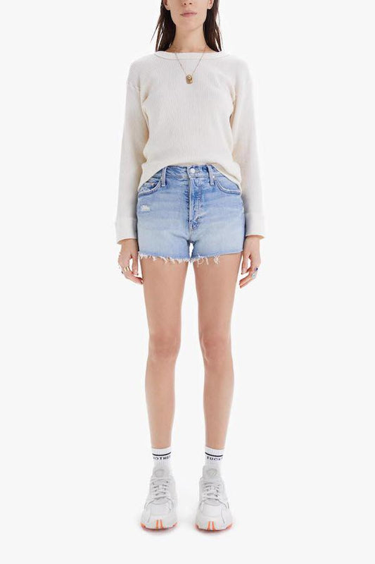 THE TOMCAT KICK FRAY SHORT Denim MOTHER 
