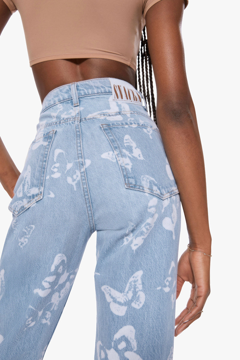 HIGHLY WAISTED TWIZZY SKIMP-BREAD AND BUTTERFLY Denim MOTHER 