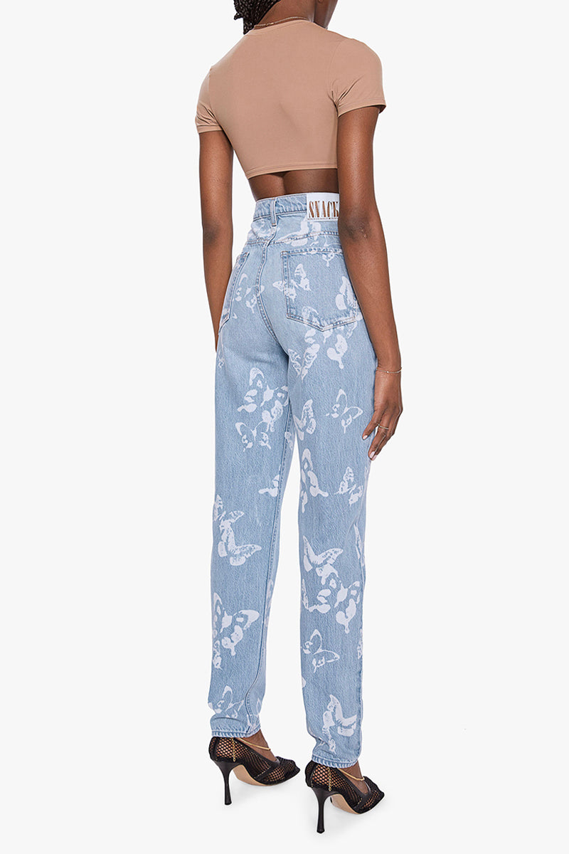 HIGHLY WAISTED TWIZZY SKIMP-BREAD AND BUTTERFLY Denim MOTHER 
